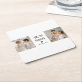 Moderne collage fotoliefhebbers opa beste cadeau kartonnen onderzetters (Schuin)