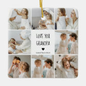Moderne collage fotoliefhebbers opa beste cadeau keramisch ornament (Voorkant)