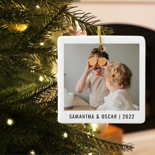 Moderne collage fotoliefhebbers opa beste cadeau keramisch ornament