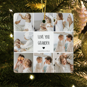Moderne collage fotoliefhebbers opa beste cadeau keramisch ornament