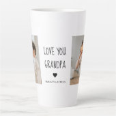 Moderne collage fotoliefhebbers opa beste cadeau latte mok (Voorkant)