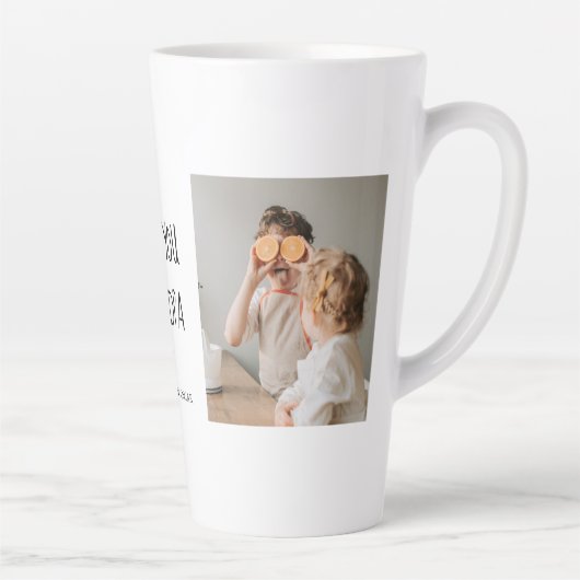 Moderne collage fotoliefhebbers opa beste cadeau latte mok (Rechts)