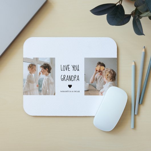 Moderne collage fotoliefhebbers opa beste cadeau muismat