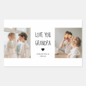 Moderne collage fotoliefhebbers opa beste cadeau rechthoekige sticker (Voorkant)