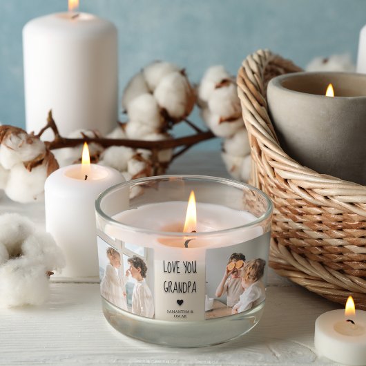 Moderne collage fotoliefhebbers opa beste cadeau rechthoekige sticker