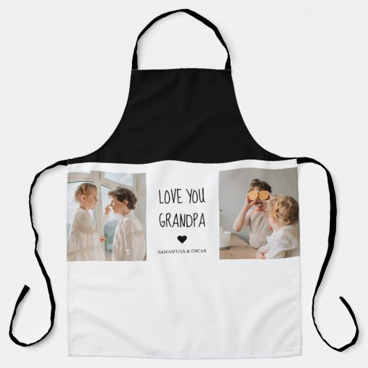 Moderne collage fotoliefhebbers opa beste cadeau schort (Voorkant)