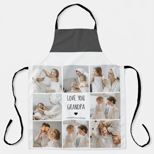 Moderne collage fotoliefhebbers opa beste cadeau schort (Voorkant)