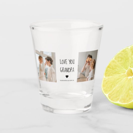 Moderne collage fotoliefhebbers opa beste cadeau shot glas (Voorkant)