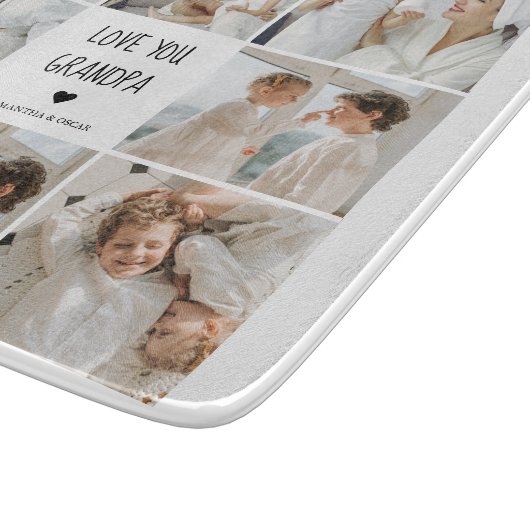 Moderne collage fotoliefhebbers opa beste cadeau snijplank (Hoek)