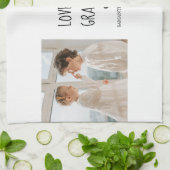 Moderne collage fotoliefhebbers opa beste cadeau theedoek (Gevouwen)