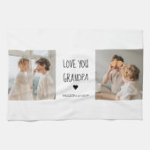 Moderne collage fotoliefhebbers opa beste cadeau theedoek (Horizontaal)