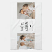 Moderne collage fotoliefhebbers opa beste cadeau theedoek (Verticaal)