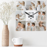 Moderne collage fotoliefhebbers opa beste cadeau vierkante klok<br><div class="desc">Moderne collage fotoliefhebbers opa beste cadeau</div>