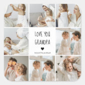 Moderne collage fotoliefhebbers opa beste cadeau vierkante sticker (Voorkant)