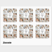 Moderne collage fotoliefhebbers opa beste cadeau vierkante sticker (Vel)