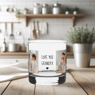 Moderne collage fotoliefhebbers opa beste cadeau whisky glas