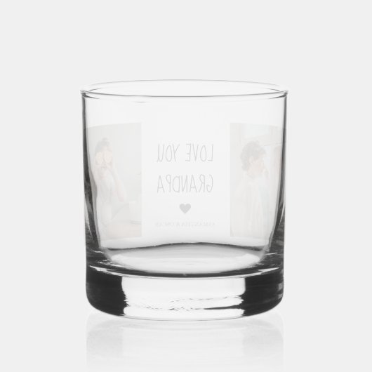 Moderne collage fotoliefhebbers opa beste cadeau whisky glas (Achterkant)