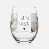 Moderne collage fotoliefhebbers opa beste cadeau wijnglas zonder voet (Voorkant)