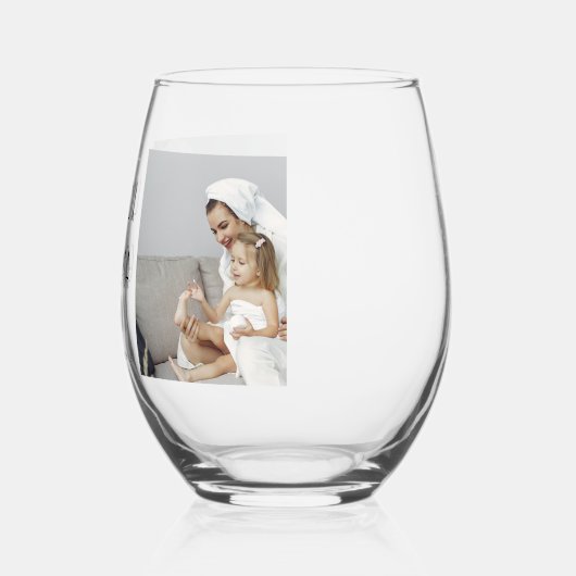 Moderne collage fotoliefhebbers opa beste cadeau wijnglas zonder voet (Links)