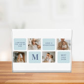Moderne collage foto's Blue Best Fathers Gift