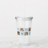 Moderne collage foto's Blue Best Fathers Gift Acryl Drinkbeker (Voorkant)