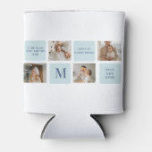 Moderne collage foto's Blue Best Fathers Gift Blikjeskoeler (Voorkant)