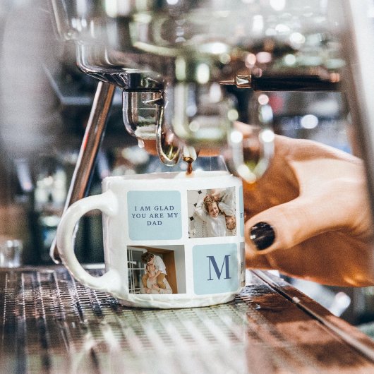 Moderne collage foto's Blue Best Fathers Gift Espresso Kop