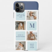 Moderne collage foto's Blue Best Fathers Gift iPhone Hoesje (Achterkant)