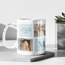 Moderne collage foto's Blue Best Fathers Gift