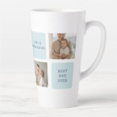Moderne collage foto's Blue Best Fathers Gift Latte Mok (Rechts)