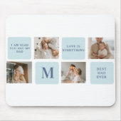 Moderne collage foto's Blue Best Fathers Gift Muismat (Voorkant)