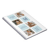 Moderne collage foto's Blue Best Fathers Gift Notitieboek (Rechterzijde)