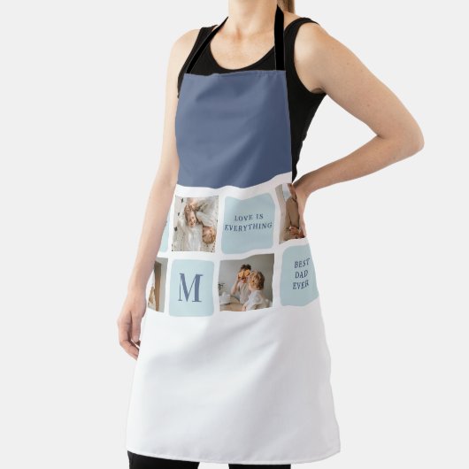 Moderne collage foto's Blue Best Fathers Gift Schort (Insitu)
