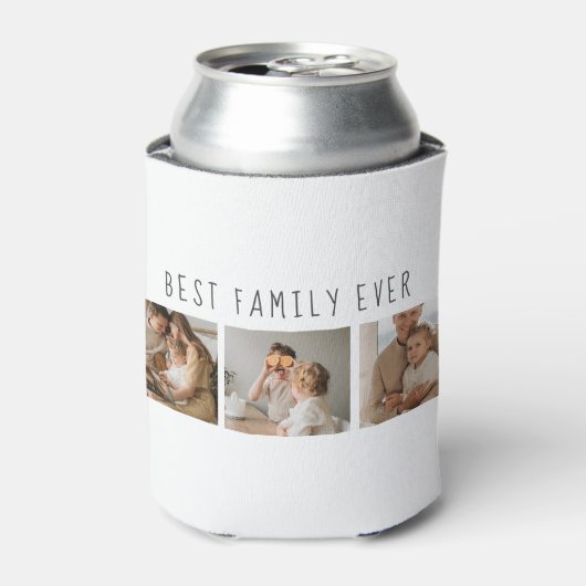 Moderne collage foto's en beste familie ooit blikjeskoeler (Blikje Voorkant)