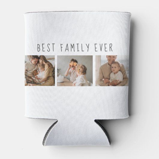 Moderne collage foto's en beste familie ooit blikjeskoeler (Voorkant)