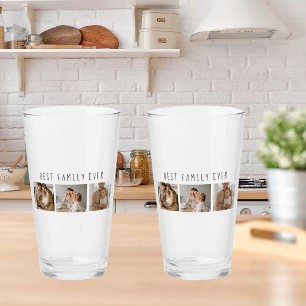 Moderne collage foto's en beste familie ooit glas