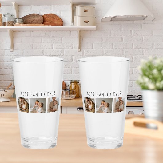 Moderne collage foto's en beste familie ooit glas