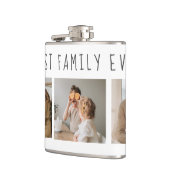 Moderne collage foto's en beste familie ooit heupfles (Links)