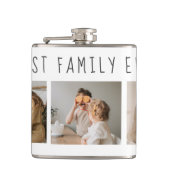 Moderne collage foto's en beste familie ooit heupfles (Voorkant)