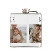 Moderne collage foto's en beste familie ooit heupfles (Achterkant)