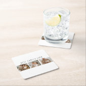 Moderne collage foto's en beste familie ooit kartonnen onderzetters (Insitu)