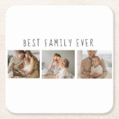 Moderne collage foto's en beste familie ooit kartonnen onderzetters (Voorkant)