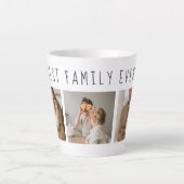 Moderne collage foto's en beste familie ooit latte mok (Voorkant)