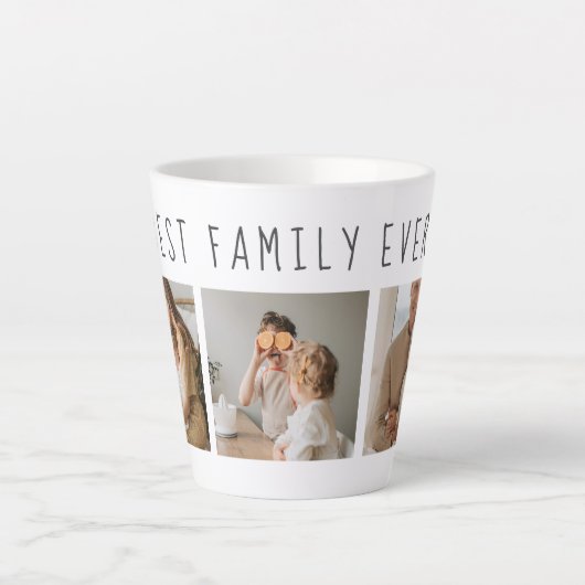 Moderne collage foto's en beste familie ooit latte mok (Voorkant)