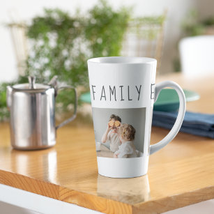 Moderne collage foto's en beste familie ooit latte mok