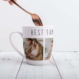 Moderne collage foto's en beste familie ooit latte mok
