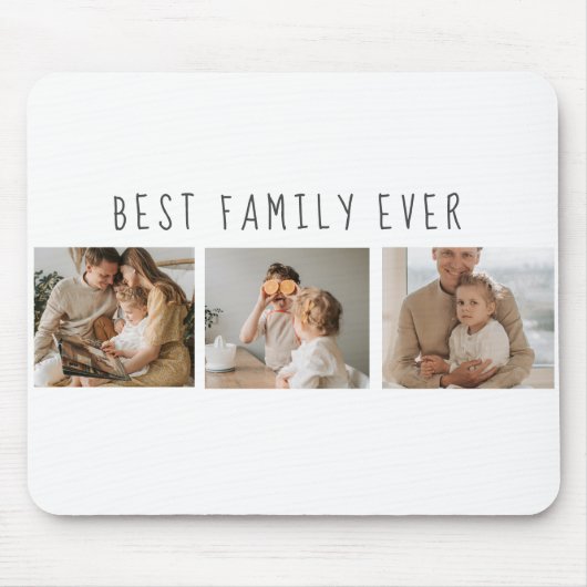 Moderne collage foto's en beste familie ooit muismat (Voorkant)