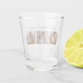Moderne collage foto's en beste familie ooit shot glas (Achterkant)