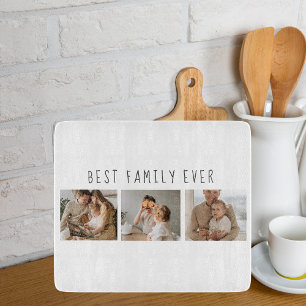 Moderne collage foto's en beste familie ooit snijplank