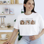 Moderne collage foto's en beste familie ooit t-shirt<br><div class="desc">Introductie van de Modern Collage Photo & Best Family Ever Text Gift, een unieke en gepersonaliseerde manier om de liefde en vreugde van uw familie te vieren. Dit speciale geschenk combineert de schoonheid van een aangepaste fotocollage met een oprechte boodschap aan creëer een memorabele aandenken die nog jaren zal worden...</div>